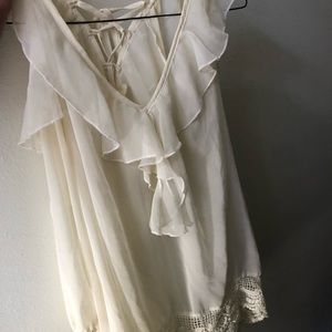 Flowy cold shoulder blouse